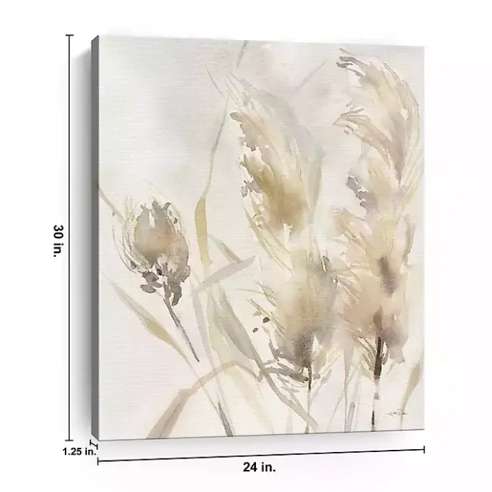Outlet Kirklands Home Light Pampas Grasses Canvas Art Print, 24x30 in.