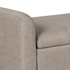 Clearance Kirklands Home Light Taupe Upholstered Blaire Storage Bench Tan
