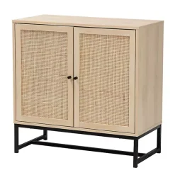 Sale Kirklands Home Light Wood and Rat 2-Door Cabinet Tan