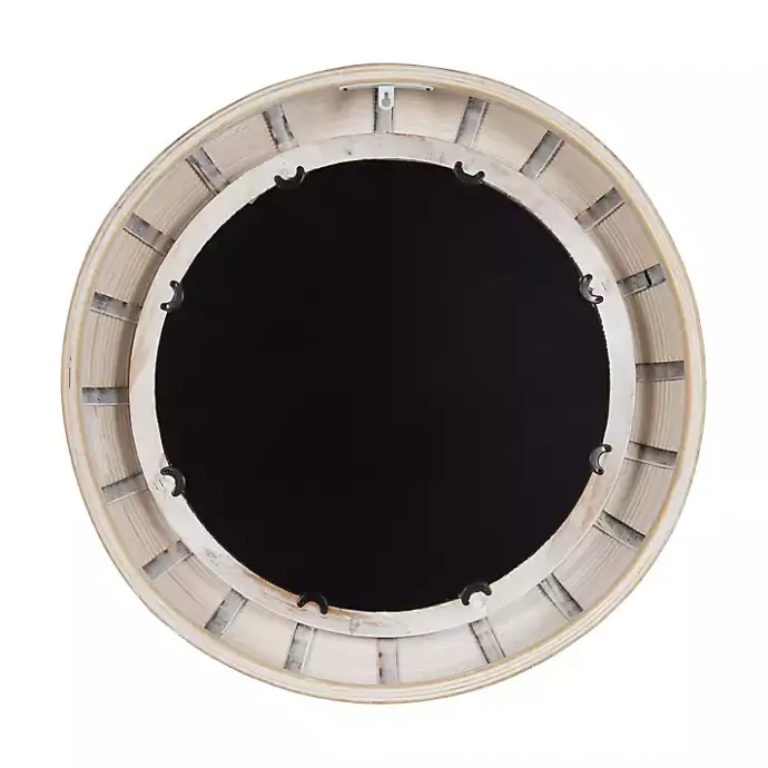 Best Kirklands Home Light Wood Beaded Joan Round Wall Mirror