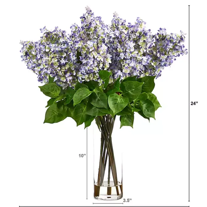Hot Kirklands Home Lilac Arrangement in Glass Vase