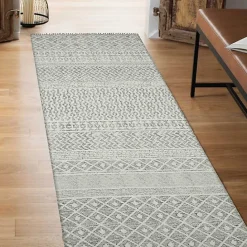 Sale Kirklands Home Lilia Gray Geo Stripe Flatweave Runner, 2x8