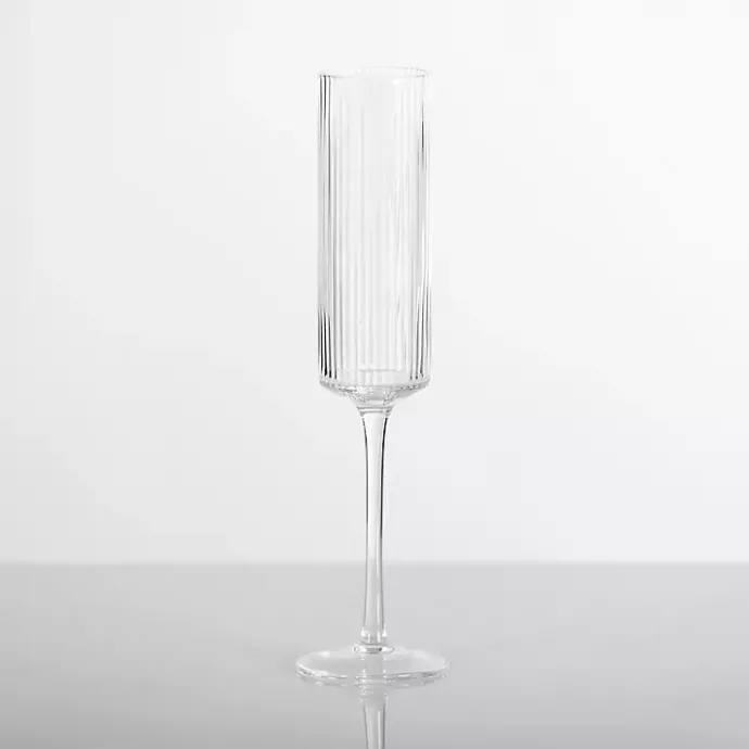 Clearance Kirklands Home Linear Ribbed Champagne Flute Clear
