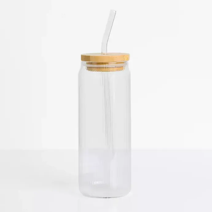 Sale Kirklands Home Linear Ribbed Glass Tumbler Clear