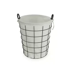 New Kirklands Home Lined Wire Basket with Handles