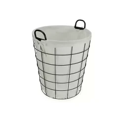 New Kirklands Home Lined Wire Basket with Handles