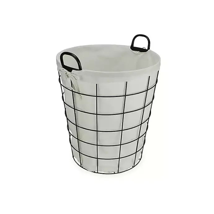 New Kirklands Home Lined Wire Basket with Handles