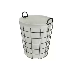 New Kirklands Home Lined Wire Basket with Handles