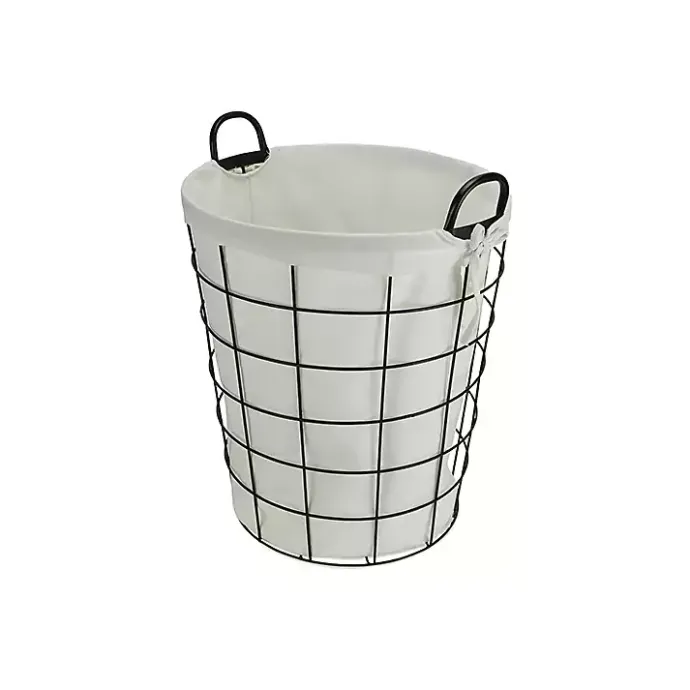 New Kirklands Home Lined Wire Basket with Handles