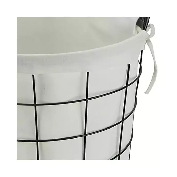New Kirklands Home Lined Wire Basket with Handles
