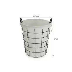 New Kirklands Home Lined Wire Basket with Handles