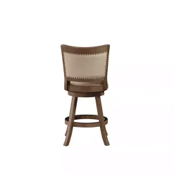 Online Kirklands Home Linen and Driftwood Nailhead Swivel Counter Stool Ivory