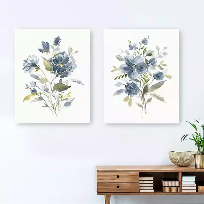 Best Kirklands Home Linen Botanical Navy 2-pc. Canvas Art Prints