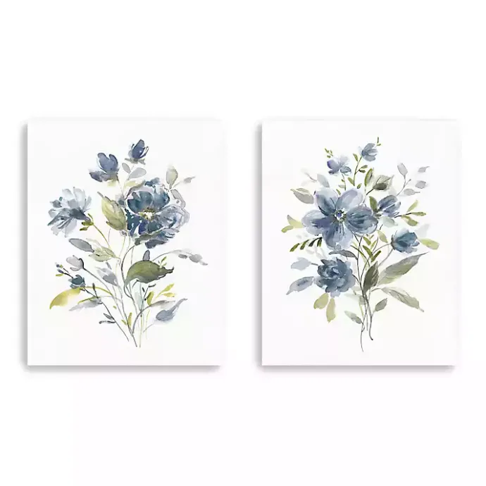 Best Kirklands Home Linen Botanical Navy 2-pc. Canvas Art Prints