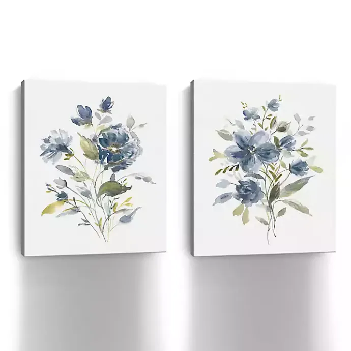 Best Kirklands Home Linen Botanical Navy 2-pc. Canvas Art Prints