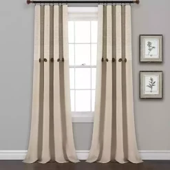 Clearance Kirklands Home Linen Button and Stripe Curtain Panel Set, 95 in.