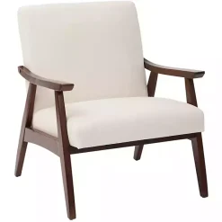 Discount Kirklands Home Linen Mid-Century Desmond Accent Chair White