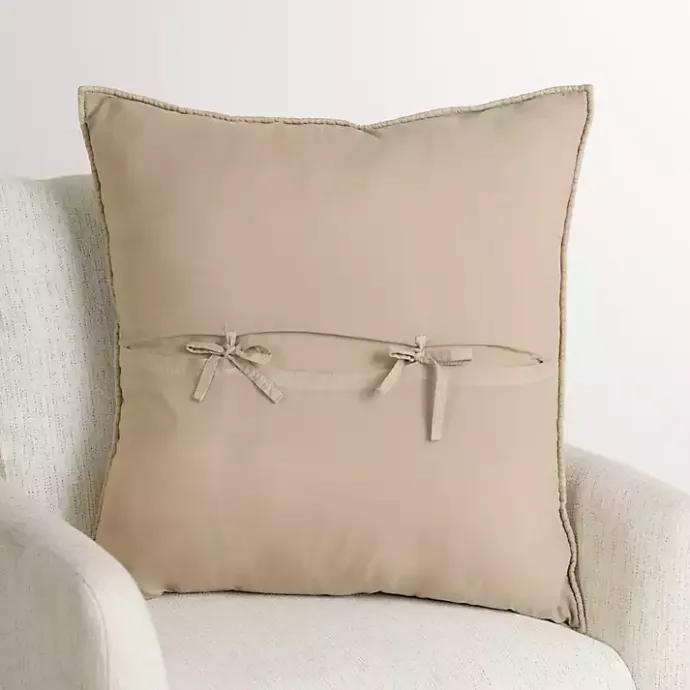 Hot Kirklands Home Linen Quilted Santa Monica Pillow Tan