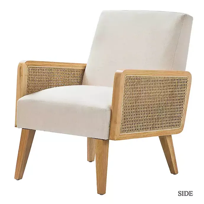Hot Kirklands Home Linen Upholstered Accent Chair Ivory