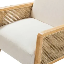 Hot Kirklands Home Linen Upholstered Accent Chair Ivory