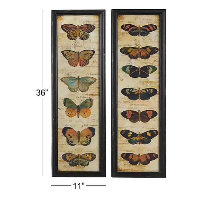 Online Kirklands Home Literary Butterflies Framed Art Prints, Set of 2