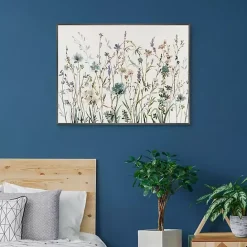 New Kirklands Home Little Blue Flowers Framed Canvas Art Print