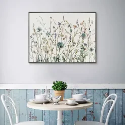 New Kirklands Home Little Blue Flowers Framed Canvas Art Print