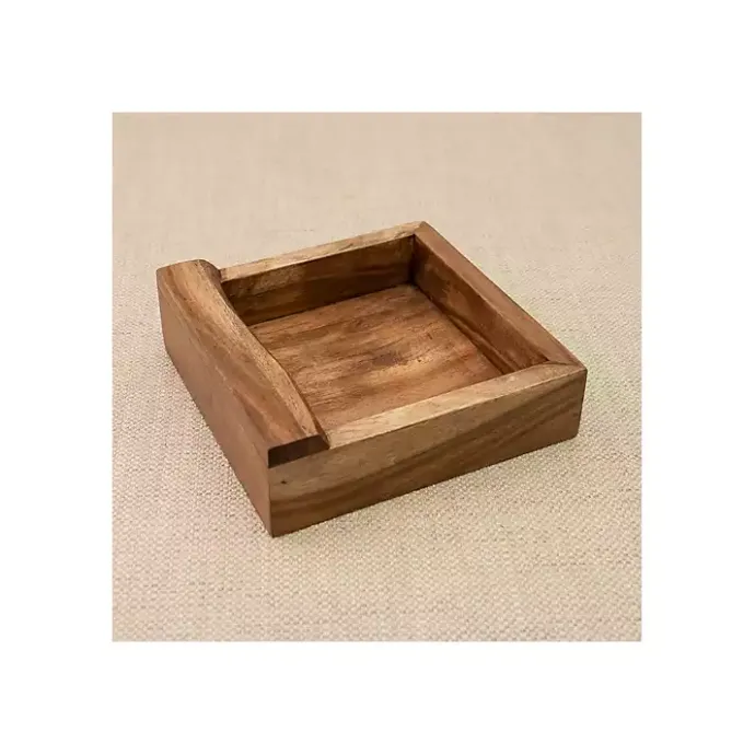Clearance Kirklands Home Live Edge Wood Napkin Holder Brown