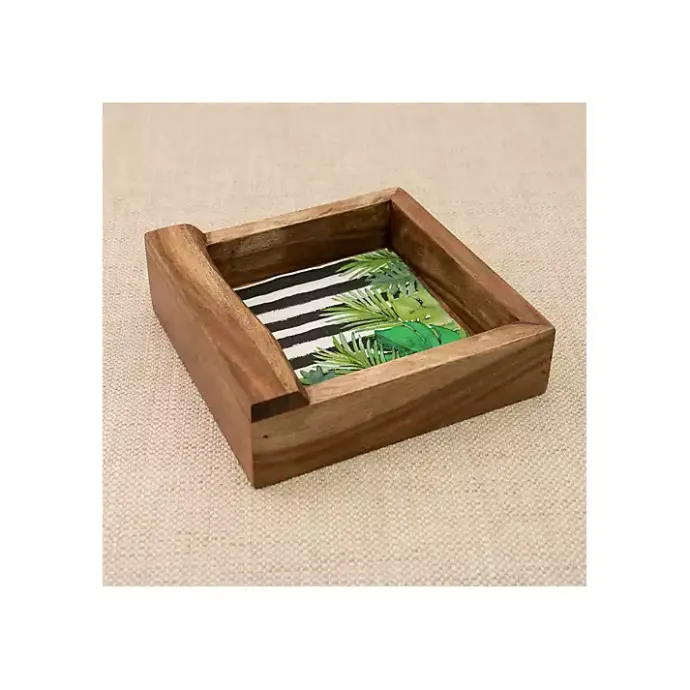 Clearance Kirklands Home Live Edge Wood Napkin Holder Brown