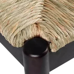 Discount Kirklands Home Lola Seagrass and Wood Bench Black