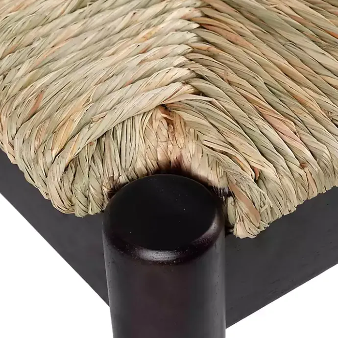 Discount Kirklands Home Lola Seagrass and Wood Bench Black