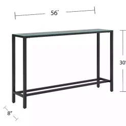 Discount Kirklands Home Long Metal Mirrored Top Console Table Black