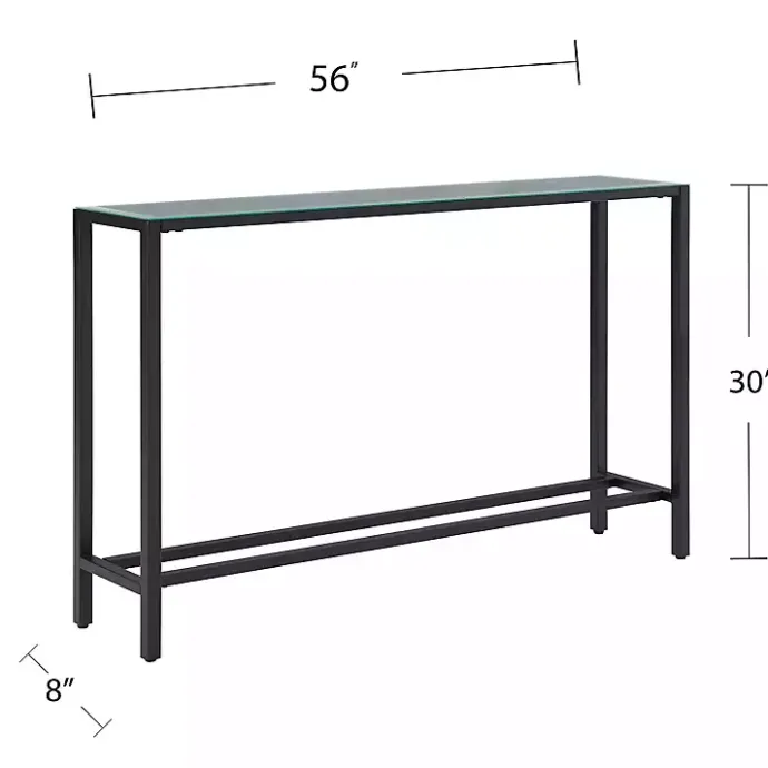 Discount Kirklands Home Long Metal Mirrored Top Console Table Black