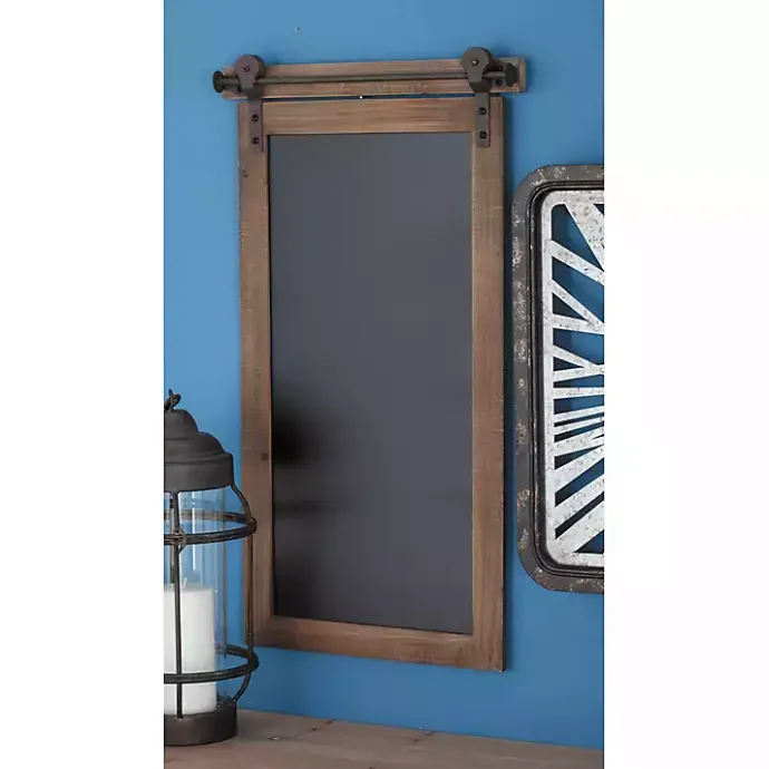 Discount Kirklands Home Long Wood and Metal Frame Chalkboard