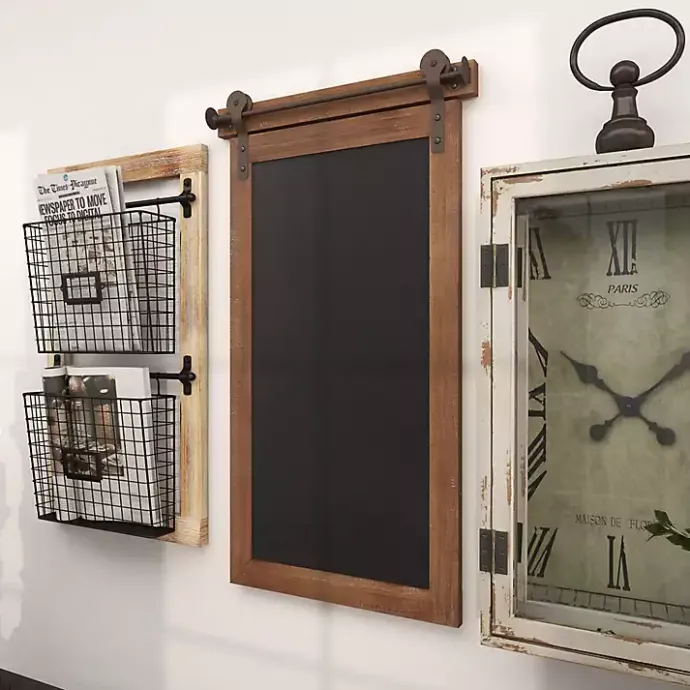 Discount Kirklands Home Long Wood and Metal Frame Chalkboard