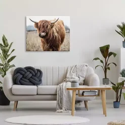 Kirklands Home Longhorn in Tall Grass Canvas Art Print, 40x30 in. Brown