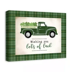 Online Kirklands Home Lots of Luck Truck Canvas Wall Plaque