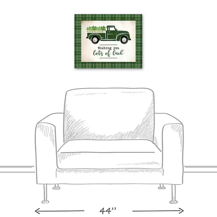 Online Kirklands Home Lots of Luck Truck Canvas Wall Plaque