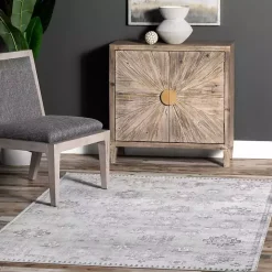 Best Kirklands Home Lottie Vintage Washable Area Rug, 5x8 Gray