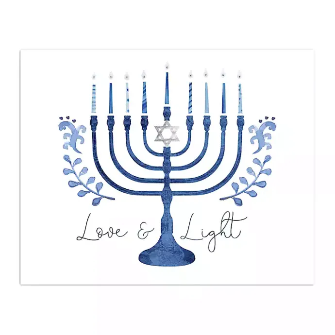 Kirklands Home Love & Light Menorah Canvas Art Print