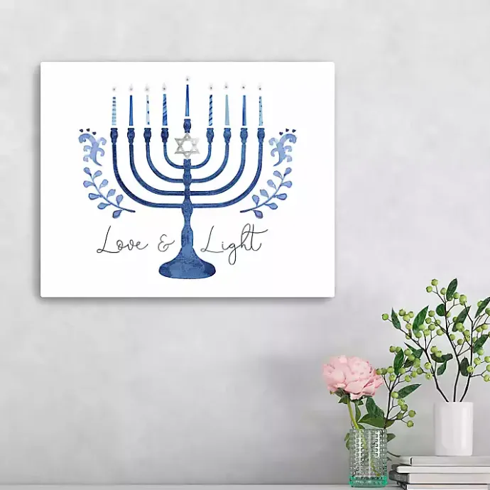 Kirklands Home Love & Light Menorah Canvas Art Print