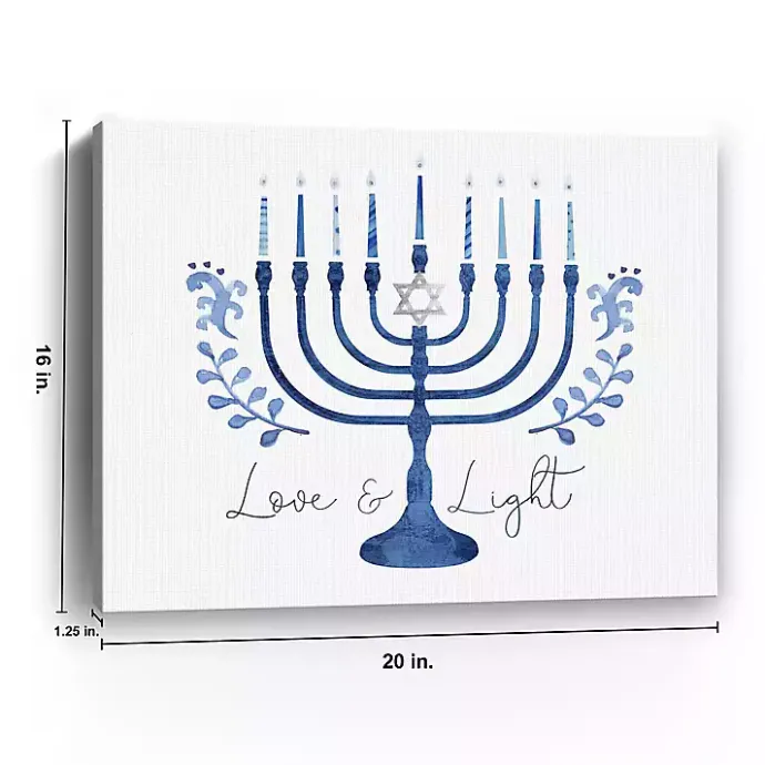 Kirklands Home Love & Light Menorah Canvas Art Print