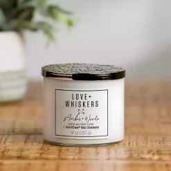 Hot Kirklands Home Love + Whiskers ScentSilent 3-Wick Jar Candle White