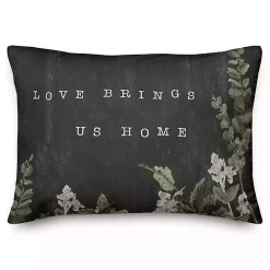 Outlet Kirklands Home Love Brings Us Home Indoor/Outdoor Lumbar Pillow Black