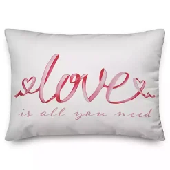 Sale Kirklands Home Love is All You Need Ribbon Lumbar Pillow