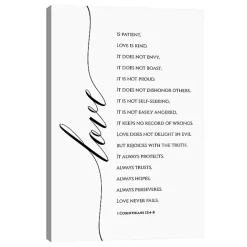 Outlet Kirklands Home Love is Corinthians 13:4-8 Canvas Art Print