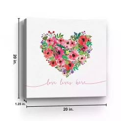 Outlet Kirklands Home Love Lives Here Heart Valentine's Canvas Art Print