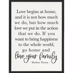 Kirklands Home Love Your Family Framed Wall Plaque