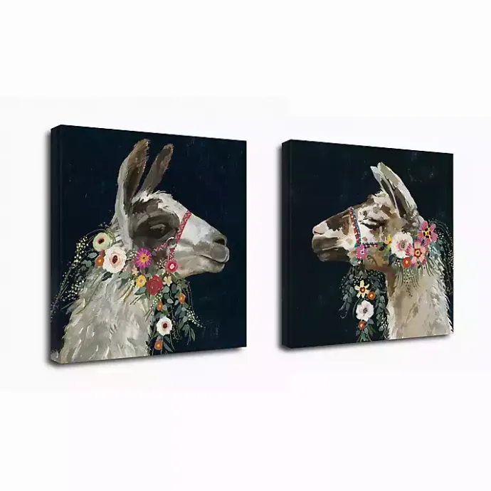 New Kirklands Home Lovely Llama Canvas Art Prints, Set of 2 Multi