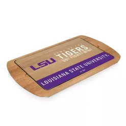 New Kirklands Home LSU Tigers Wood and Glass Serving Board